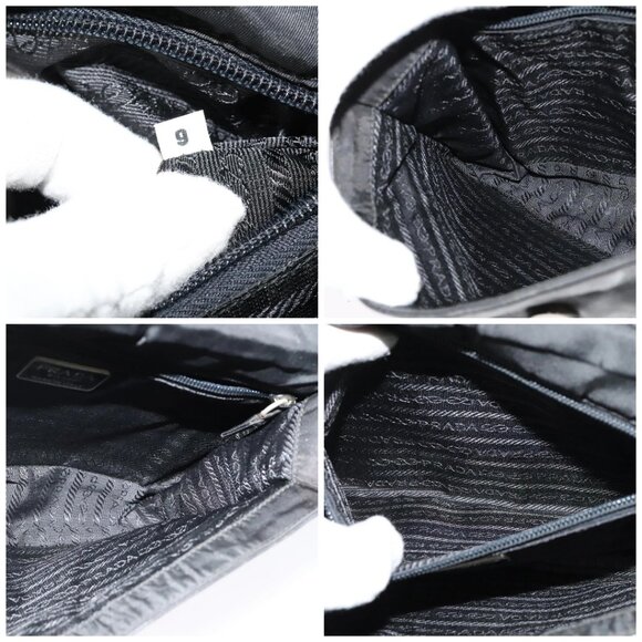 PRADA Shoulder Bag Leather Black Silver Auth 141077 - Picture 15 of 16